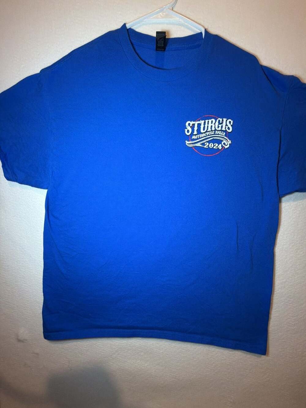 Heavy Cotton Sturgis Motorcycle Rally 2024 84th Anniversary Blue T-Shirt XL